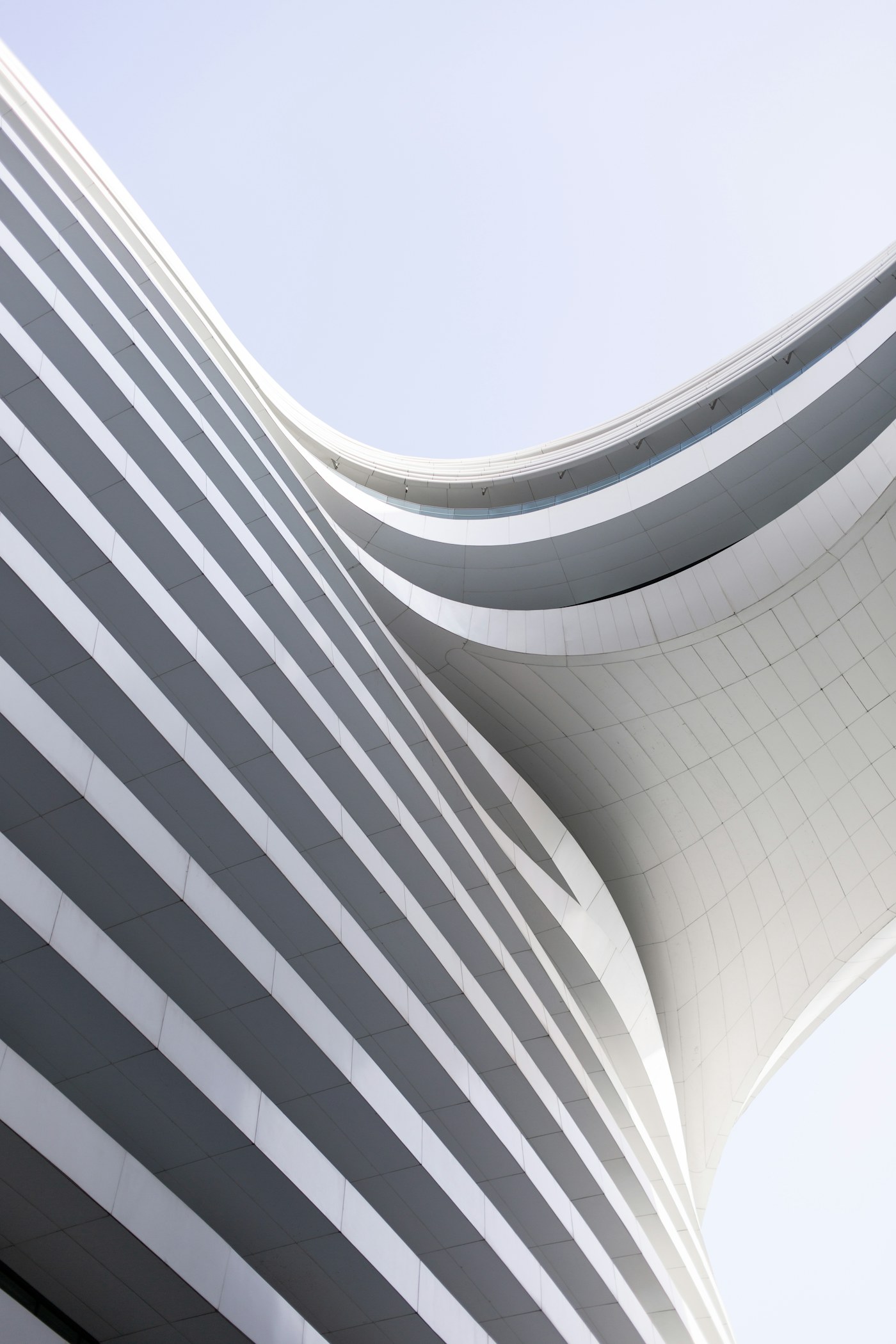 Sculptural white facade